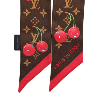 LOUIS VUITTON LV X TM Silk Monogram Cerises Bandeau Brown