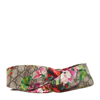 GUCCI Silk Monogram Blooms Print Headband Antique Rose
