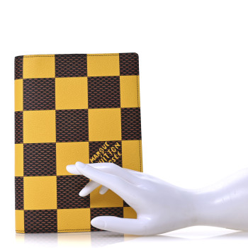 LOUIS VUITTON Damier Pop Auguste Notebook Cover Yellow