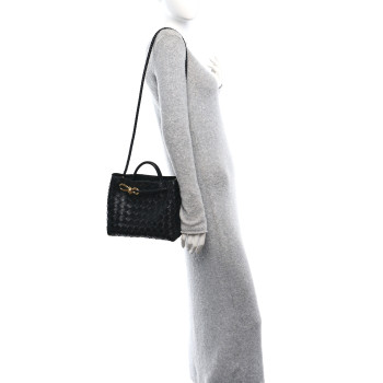 BOTTEGA VENETA Nappa Intrecciato Small Andiamo Shoulder Bag Black