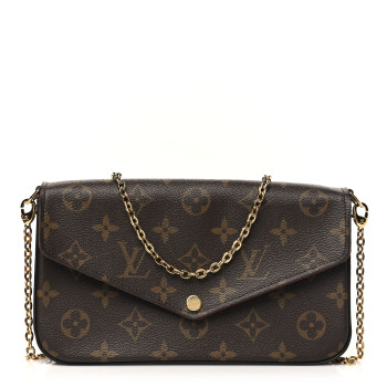LOUIS VUITTON Monogram Pochette Felicie Chain Wallet Fuchsia