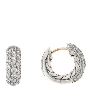 DAVID YURMAN Sterling Silver Diamond Mercer Micro Hoop Earrings