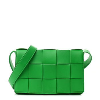 BOTTEGA VENETA Lambskin Maxi Intrecciato Cassette Crossbody Bag Parakeet
