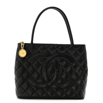 CHANEL Caviar Quilted Medallion Tote Black