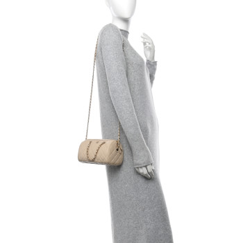 CHANEL Caviar Quilted Mini Bowling Bag Beige