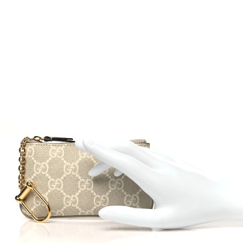 GUCCI GG Supreme Monogram Key Case Beige Mystic White Oatmeal