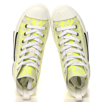 CHRISTIAN DIOR Technical Canvas Oblique Mens B23 High Top Sneakers 35 Yellow
