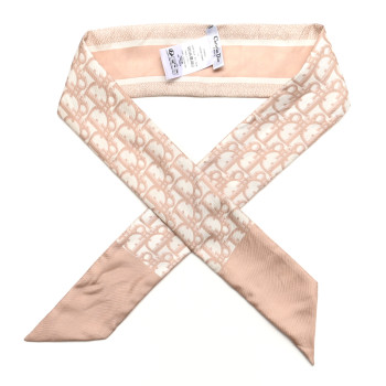 CHRISTIAN DIOR Silk Oblique Mitzah Scarf Beige