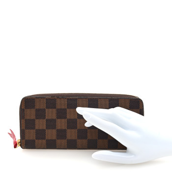 LOUIS VUITTON Damier Ebene Clemence Wallet Cherry