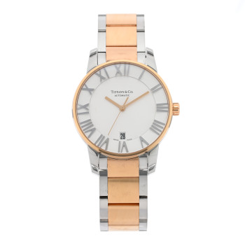 TIFFANY Stainless Steel 18K Rose Gold 37mm Atlas 3-Hand Automatic Watch