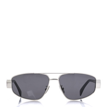 CELINE Metal Triomphe 03 Sunglasses CL40281U Silver Smoke