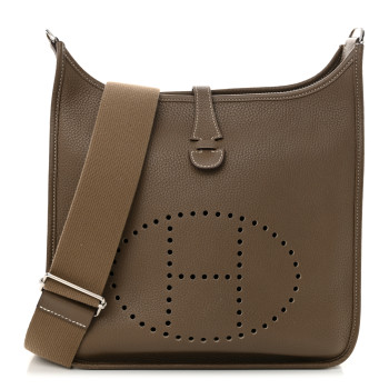 HERMES Taurillon Clemence Evelyne III PM Etoupe