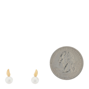 MIKIMOTO 18K Yellow Gold Akoya Cultured Pearl 5.5-6mm Drop Earrings