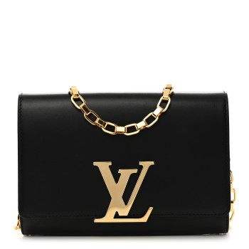 LOUIS VUITTON Calfskin Chain Louise GM Black