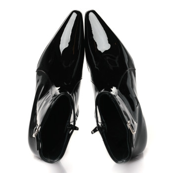 SAINT LAURENT Patent Arsun Ankle Booties 42 Black