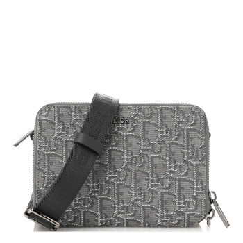 CHRISTIAN DIOR Oblique Zipped Pouch With Strap Pouch Grey