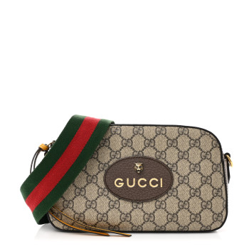 GUCCI GG Supreme Monogram Web Neo Vintage Shoulder Bag Beige New Acero Crop
