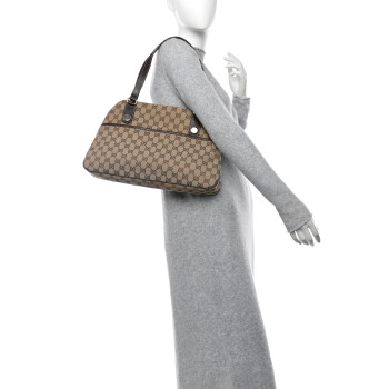 GUCCI Monogram Medium Charmy Shoulder Bag Brown