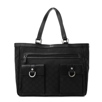 GUCCI Monogram Abbey D Ring Tote Black