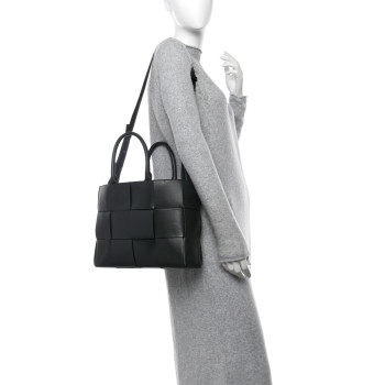 BOTTEGA VENETA Nappa Maxi Intreccio Small Arco East West Tote Dark Green