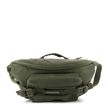 BALENCIAGA Recycled Casual Nylon Large Army Beltpack Dark Green