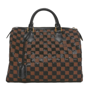 LOUIS VUITTON Damier Paillettes Speedy 30 Black