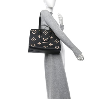 LOUIS VUITTON Empreinte Monogram Giant Onthego MM Black Beige