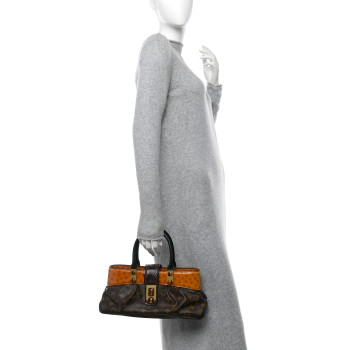 LOUIS VUITTON Monogram Ostrich Macha Waltz
