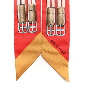 HERMES Silk Jumping Twilly Rouge Vif Caramel