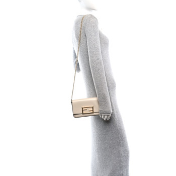 FENDI Vitello Palmellato Wallet on Chain with Pouches Camelia