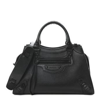 BALENCIAGA Grained Calfskin Neo Classic Black Hardware S City Black