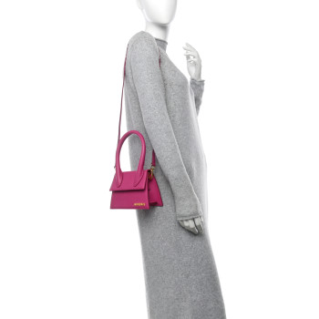 JACQUEMUS Smooth Calfskin Le Chiquito Moyen Dark Pink