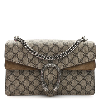 GUCCI GG Supreme Monogram Small Dionysus Shoulder Bag Taupe