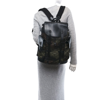 LOUIS VUITTON Nylon Monogram Camouflage Christopher PM Backpack