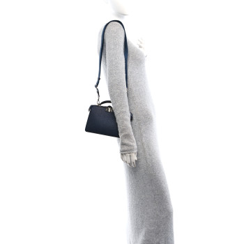 FENDI Cuoio Romano Vitello Cover Bi-Color Peekaboo I See U X Cross Satchel Navy