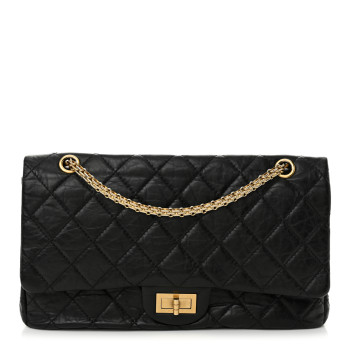 CHANEL ged Calfskin Quilted 2.55 Reissue 227 Flap Black