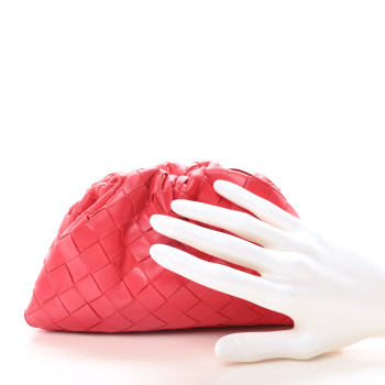 BOTTEGA VENETA Nappa Intrecciato The Mini Pouch Rosa Shock
