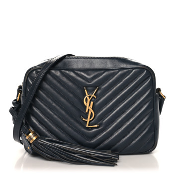SAINT LAURENT Calfskin Matelasse Monogram Lou Camera Bag Fog