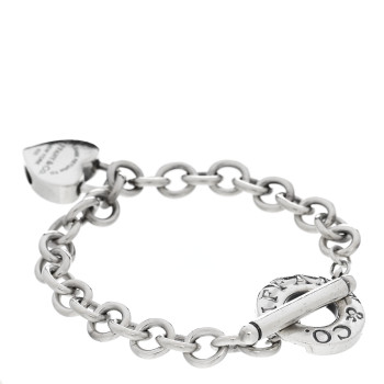 TIFFANY Sterling Silver Return to Tiffany Heart Tag Heart Lock Charm Bracelet