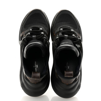 LOUIS VUITTON Calfskin Patent Monogram LV Archlight Sneakers 38 Black