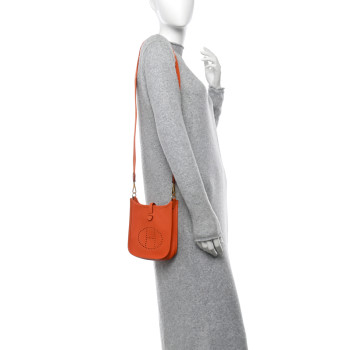 HERMES Taurillon Clemence Evelyne TPM Orange