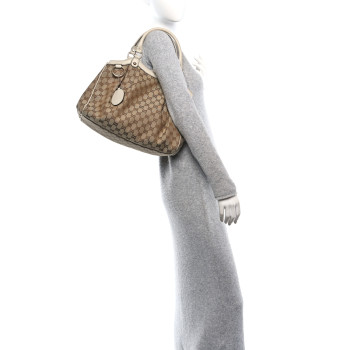 GUCCI Monogram Medium Sukey Tote Off White