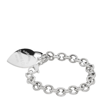 TIFFANY Sterling Silver Large Return to Tiffany Heart Tag Charm Bracelet