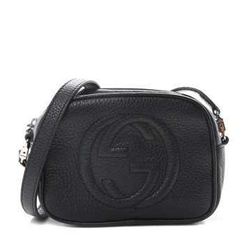 GUCCI Pebbled Calfskin Children's Mini Soho Disco Messenger Bag Blue