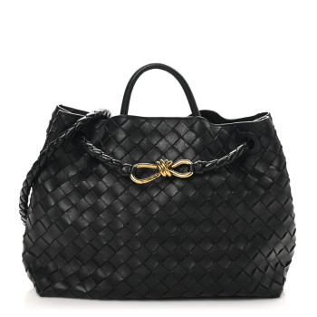 BOTTEGA VENETA Nappa Intrecciato Medium Andiamo Shoulder Bag Black