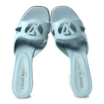 LOUIS VUITTON Calfskin LV Isola Mules 38 Teal
