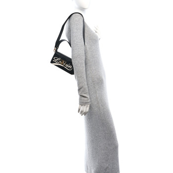 LANVIN Calfskin Logo Nano Pencil Bag Black