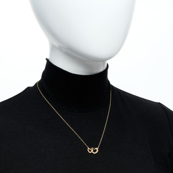 DAVID YURMAN 18K Yellow Gold Diamond Cable Collectibles Interlocking Heart Pendant Necklace