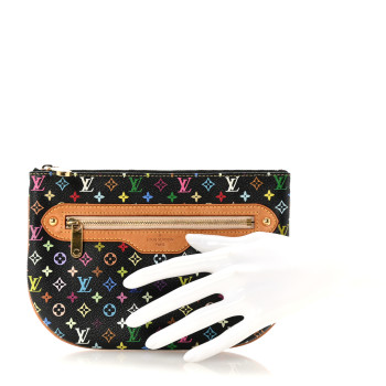LOUIS VUITTON Monogram Multicolor Pochette Plate GM Black