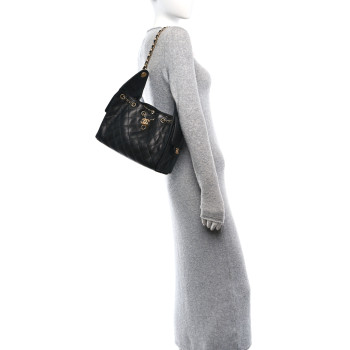 CHANEL Caviar Quilted Small Chanel 25 Handbag Black
